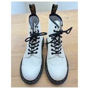 Dr. Martens White Lace Up Boots